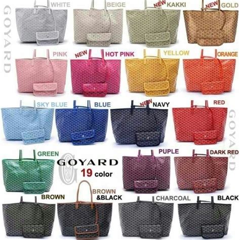 new goyard color|Goyard tote colors.